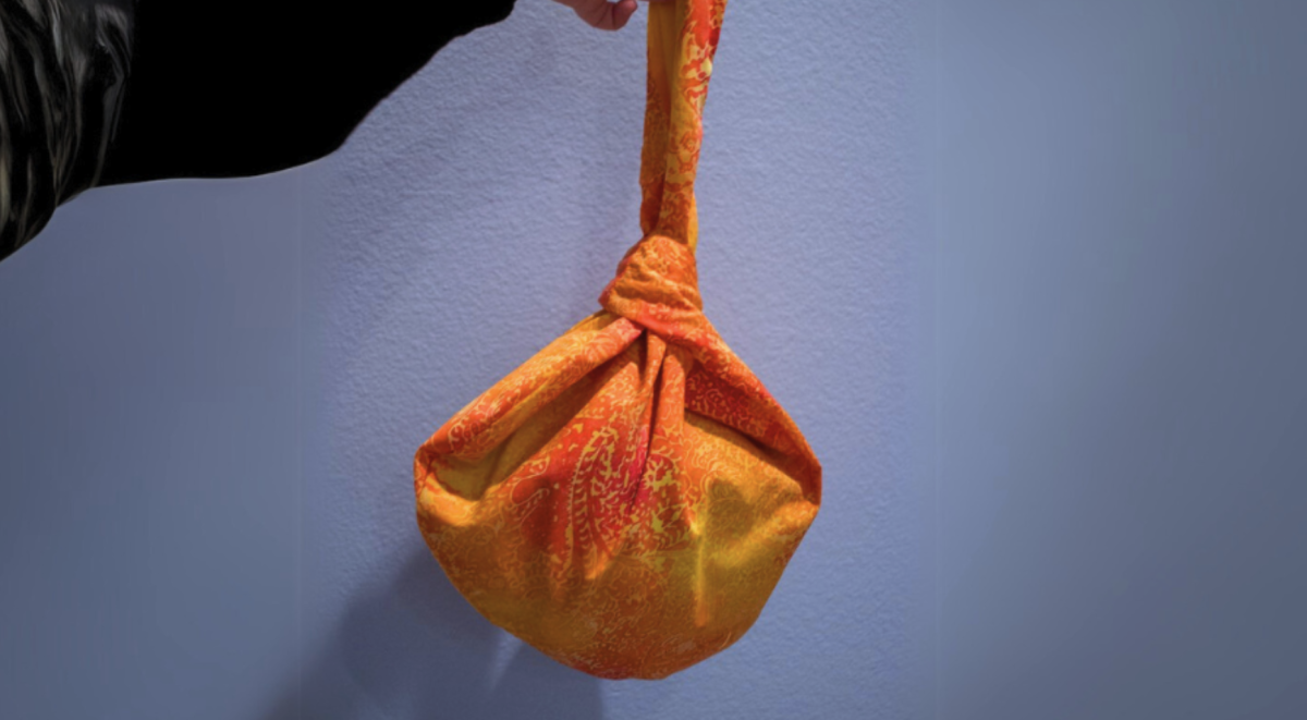 Orange Japanese knot bag